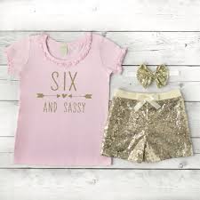 Summer Cute Birthday Outfits For 11 Year Olds 6th Birthday Pink And Gold Outfit Six And Sassy By Bumpandbeyonddesigns On Etsy Girl Outfits School Girl Outfit First Day Of School Outfit