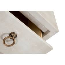 One drawer and two shelves. Strand Shagreen 3 Drawer Nightstand In White Shagreen And Brushed Gold 6120 Wht Shg Gld