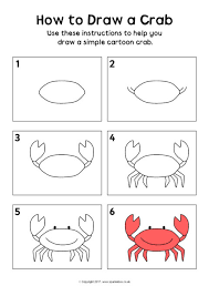 Email a photo of your art: How To Draw A Crab Instructions Sheet Sb12309 Sparklebox