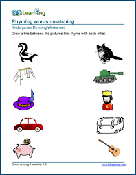 4th grade language arts worksheets. Free Preschool Kindergarten Rhyming Worksheets Printable K5 Learning