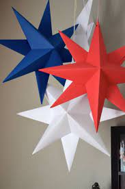 Hanging stars made out of paper bags add a rustic look to a fourth of july or patriotic themed table, without you having to spend a lot of money. Diy Hanging Paper Star Kit Make Your Own Large Folded Origami Decoration By Thepathlesstraveled Paper Stars Origami Decor Origami Stars