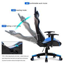 Merax Racing Gaming High Back Chair Computer Ergonomic Design Computer Chair Pu Leather Office Chair Blue Leather Office Chair High Back Chairs Computer Chair