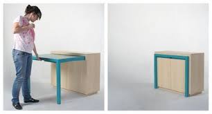 Clever Pull Out Table Cabinet Maybe For A Desk Or A Kitchen To Give More Working Space I Ve Never Seen A Pu Space Saving Furniture Small Spaces Furniture