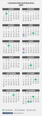 2022 calendar templates and images.el primer calendario que observarás al abrir el archivo será el calendario completo que muestra todos los meses del año en una sola hoja.calendario de barcelona para imprimir en pdf. Calendario Laboral Barcelona 2019 Festivos Y Puentes