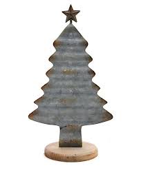 Bring Some Rustic Charm To Your Home For The Holidays Constructed From A Corrugated Metal On A Wooden Base Metal Christmas Tree Metal Tree Wall Art Metal Tree