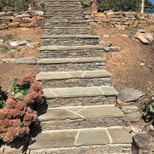 We carry and manufacture concrete steppers, natural stone steppers. Outdoor Steps Stairs Pathways J J Landscape Management Inc