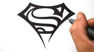 How To Draw Superman Logo - Tribal Tattoo Design Style - Youtube