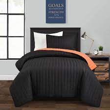 Turn any bedroom into a fun and inviting getaway with the nadia coverlet set from intelligent design. Twin Xl 2pc Soft Stripe All Season Quilted Coverlet Set Black Orange Lush Decor Target
