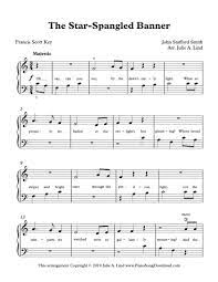 Concert band, flute sheet music book by : The Star Spangled Banner Easy Piano Sheet Music With Lyrics