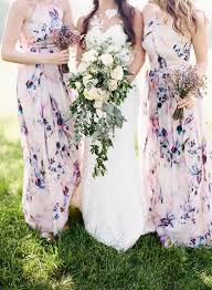 Lavender Inspired Wedding At Springfield Manor Ruffled Floral Bridesmaid Dresses Mismatched Floral Bridesmaid Dresses Purple Floral Bridesmaid Dresses
