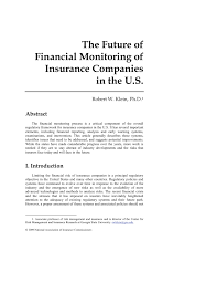 The insurance commissioner is charged with the duty of administration and enforcement of the provisions of the code, except: Pdf The Future Of Financial Monitoring Of Insurance Companies In The U S