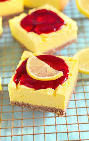 Not all delicious puds need be extremely high in carbohydrates. Healthy Lemon Cheesecake Bars Sugar Free Low Carb High Protein Keto