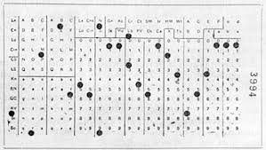 The cards were fed into a card reader connected to a computer, which converted the sequence of holes to digital information. Ibm100 The Ibm Punched Card