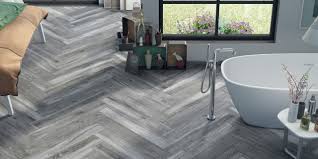 Gray Chevron Tile From Happy Floors Discount Tile Wood Look Tile Flooring