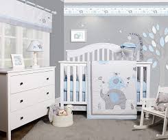 Buy Bumperless 5 Pieces Optimababy Blue Grey Elephant Baby Nursery Set Baby Bedding Baby Crib Bedding Sets For Boys Baby Boy Bedding Sets For Cribs Crib Bedding For Baby