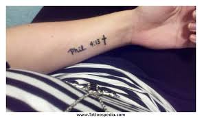 A sort after and one of the famous bible verse tattoo ideas, philippians 4:13 is beautifully written in this tattoo. Philippians 4 13 Tattoo Fonts