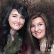 Katie and Sara Metal Poster by Jon Munson II