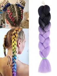 Want to pair your glow in the dark rainbow hair with another trend? Synthetic Long Colorful Big Braid Hair Extension Braids With Extensions Colored Hair Extensions Kids Braided Hairstyles