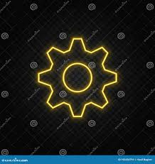 Settings Yellow Neon Icon .Transparent Background Stock Vector -  Illustration of flat, element: 192434791