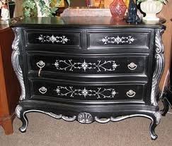 Black And Silver Dresser Sold Black Silver Dresser Chest Of Drawers Eclectic Nightstands And Bedside Tables Silver Furniture Furniture Rehab Silver Dresser