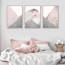 Arte Imprimible Impresiones Descargables Conjunto De 3 Montanas Blush Rosa Gris Escandinavo Moderno Cartel Contemporaneo De La Pared Decoracion Triptico Tendenc With Images Pink Bedroom Walls Bedroom Wall Art Pink Walls