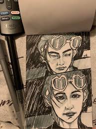 Mitä mun pitäis tehdä joka päivä, että kehittyisin taiteessa? En oo  oikeestaan piirtäny teinistä asti ja mun uusimmat yritykset