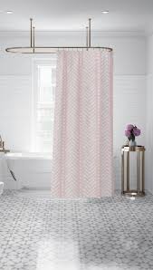 Light Rose Pink Herringbone Shower Curtain Blush Bohemian Fabric Bath Curtain Machine Washabl Pink Shower Curtains Long Shower Curtains Girly Shower Curtain