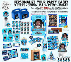 Black Boss Baby Party Decorations New African American Boss Boy Baby Party Decorations Royal Etsy In 2020 Boys Birthday Party Supplies Baby Party Decorations Baby Birthday Party Boy
