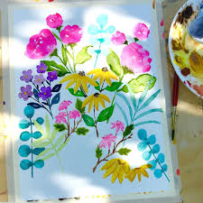 Kla Art On Instagram Painting Outside Is The Best Wip Workinprogress Watercolor Waterc In 2020 Floral Painting Floral Watercolor Original Art For Sale