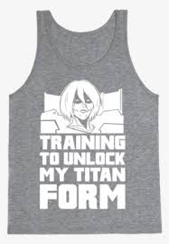 Our process is designed to empower your brand and outfit your business with the marketing tools needed to succeed. Training To Unlock My Titan Form Female Titan Tank Attack On Titans Shirt Png Image Transparent Png Free Download On Seekpng