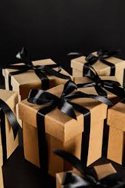 White 10x10x10 box, kraft paper candle gift box, 10cm cardboard box, eco friendly gift box kraft paper gift box, favours box, 100% recycled. Selective Focus Of Cardboard Gift Boxes With Black Ribbons Isolated On Black Black Friday Concept Free Stock Photo And Image