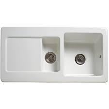 These sinks are tough enough to withstand the rigors of everyday use. Reginox 1 5 Bowl White Ceramic Reversible Kitchen Sink Waste Rl501cw