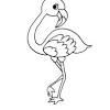 Coloring page with flamingo in hibiskus zentangle illustartion. 1