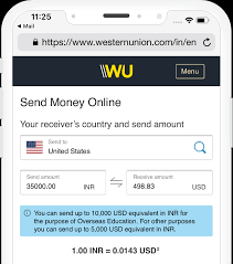 Visit terms and conditions for details. International Money Transfers Western Union India