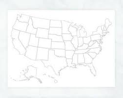 Usa Travel Map Poster Us Map To Color In Us Travel Map Etsy In 2021 Usa Map United States Map Map Outline