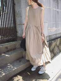 sato dholicのワンピースを使ったコーディネート wear ロングワンピース リネン ファッション 着こなしいろいろ