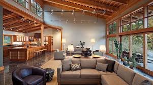 A small sitting area at the top of the stairs. Living Room Living Room And Kitchen Ideas Slanted Ceiling Living Room Architecture House Home