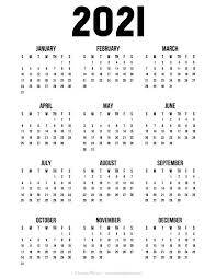 Download free printable calendar 2021, yearly, weekly and monthly calendar 2021 including holidays, notes space or moonphases. 24 Pretty Free Printable One Page Calendars For 2021 Lovely Planner