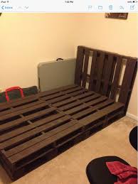 The dimensions for a full size mattress are 53 inches wide by approximately 75 inches long. Pallet Bed We Created All Attached And Awaiting A Full Size Mattress And Comforter Set Another Diy Projec Pallet Bed Frame Diy Diy Pallet Bed Kids Pallet Bed