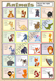 No spoilers in titles for either anime or manga. Animals Multiple Choice Esl Worksheet By Princesss