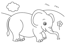3.pada kepala gajah kita buat sebuah bidang persegi panjang sebagai belalai gajah. Elephant Coloring Pages For Toddlers Novocom Top
