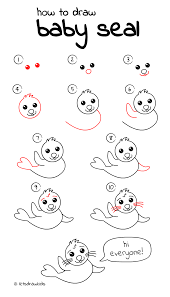 How To Draw Baby Seal Easy Drawing Step By Step Perfect For Kids Let S Draw Kids Http Letsdrawkids Com Easy Drawings Baby Drawing Step By Step Drawing How cute is lorelai's rainbow seal? how to draw baby seal easy drawing