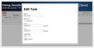 Using Javascript Html5 Gantt Chart In Spring Boot Java