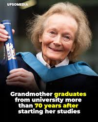Maryette McFarland, a 90-year-old great-grandmother, graduated in English  Literature from the Open University, more than 70 years after beginning her  studies in Dublin. Maryette had left university in the 1960s to get