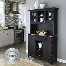 Get 5% in rewards with club o! Kitchen Buffet Hutch Wine Rack Solid Wood Server Storage Cabinet Drawers Black Ebay