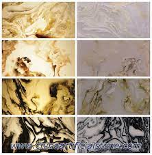 Manufactured with specially formulated polyurethanemanufactured with specially formulated polyurethane and combined. Artificial Onyx Faux Onyx Engineered Backlit Stone Panels Suppliers Enming Stone