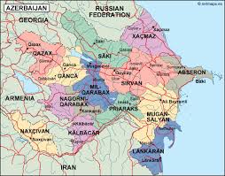 Baku, azerbaijan's capital, is situated on the northern shore of the bay of baku on the apsheron peninsula, which juts into the caspian sea. Azerbaijan Political Map Illustrator Vector Eps Maps Eps Illustrator Map Vector World Maps