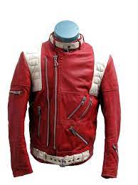 Vintage 1980 S Men S Red White Leather Zip Hein Etsy Jackets Men Fashion Leather Jacket Outfit Men Leather Jacket Men