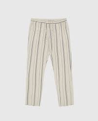 Zara Cizgili Keten Pantolon Alsam Fashion Pants Sweatpants