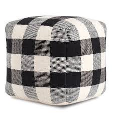 Black And White Buffalo Plaid Chair And Ottoman Black And White Buffalo Plaid Checkered Pouf Walmart Com In 2020 Buffalo Plaid Nursery Square Pouf Buffalo Plaid